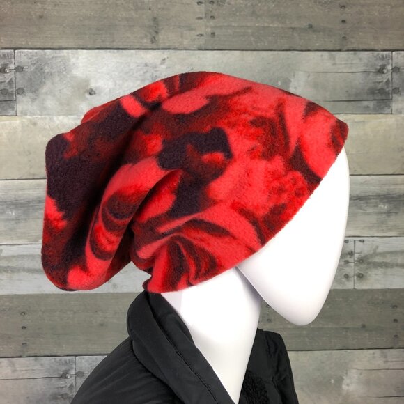 Red roses rose flowers gaiter neck warmer fleece Scarf Tube Earmuff Gator cowl - Picture 3 of 9